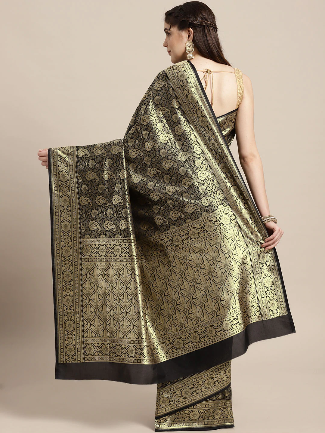  Silk Saree with Contemporary Floral Zari Weaving