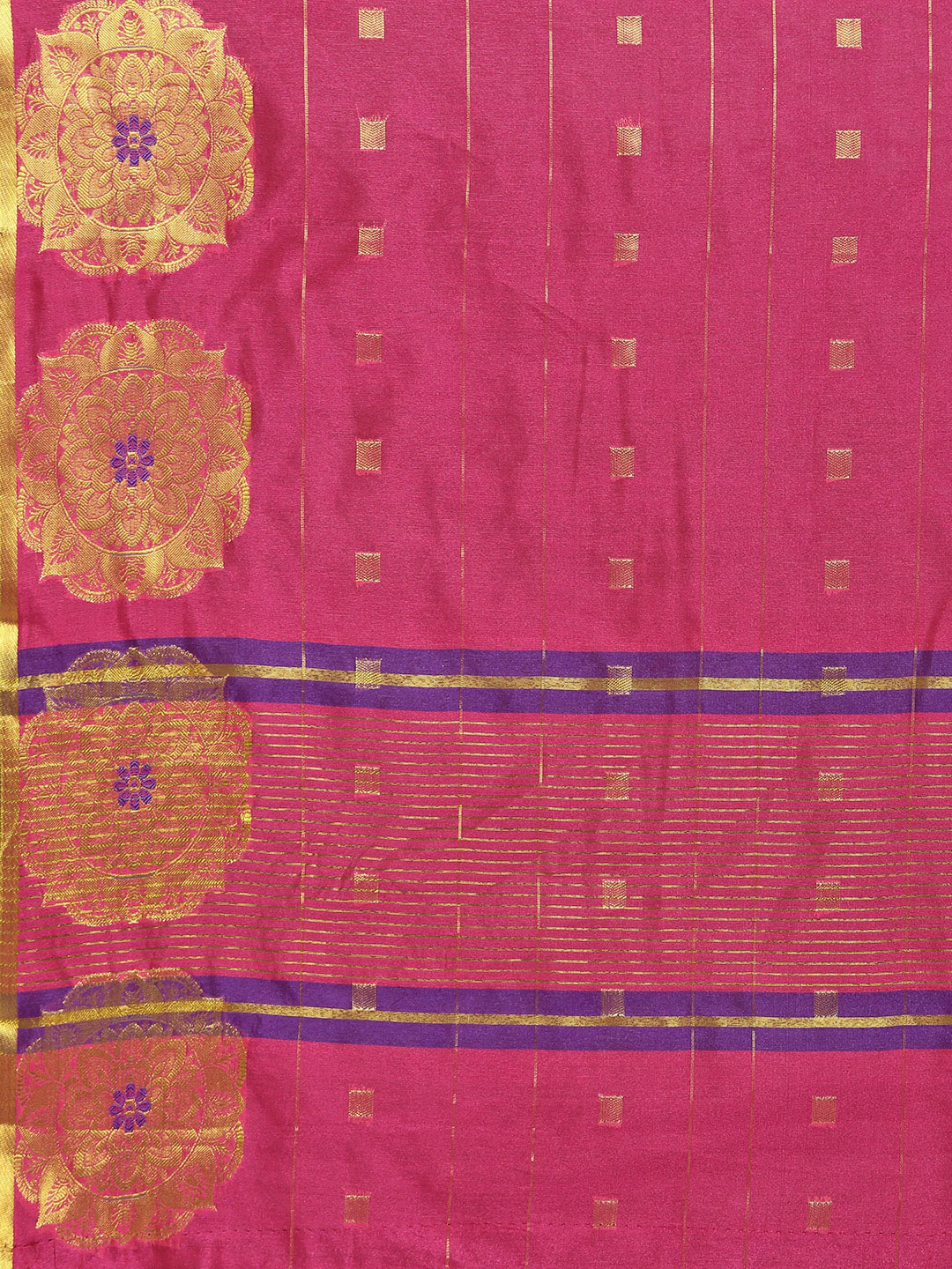 Floral Chanderi Silk Saree with Zari Meenakari Weaving