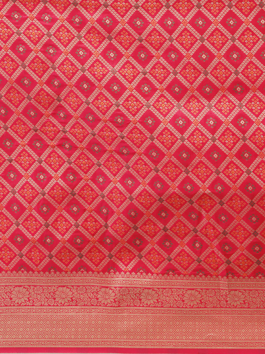 Magenta Silk Meenakari Banarasi Saree Embellished With Resham Weaving