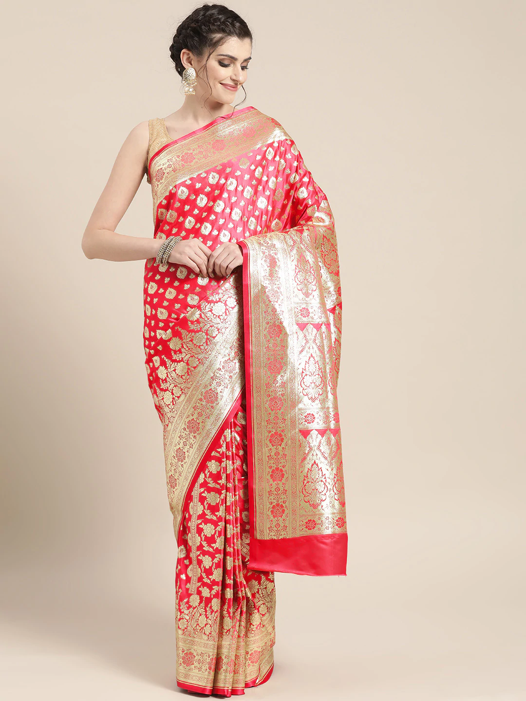 Kanjiwaram Inspired Silk saree with Intricate Zari Weaving
